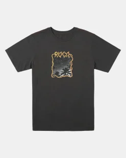 RVCA BARBED SHORT SLEEVE TEE Pirate Black Outlet