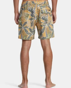 RVCA BARNES ELASTIC WAIST 17" BOARDSHORTS Camel