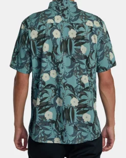 RVCA BOTANICAL SHORT SLEEVE SHIRT Green Tea Clearance