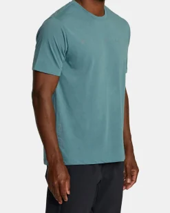 RVCA BRAND REFLECT SPORT TECH TEE Pine Grey New