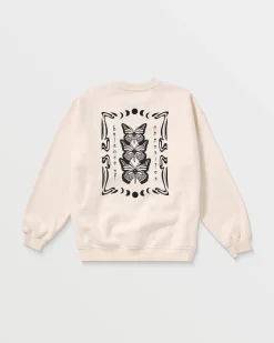 RVCA BUTTERFLY BAGGIE CREW SWEATSHIRT Cloud Online