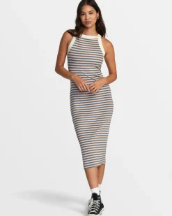 RVCA CARELESS MIDI DRESS Multi Sale