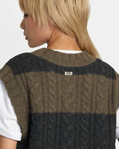 RVCA CHEFS KISS SWEATER VEST Black New