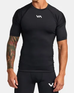 RVCA COMPRESSION TECHNICAL SHORT SLEEVE TOP Black Outlet