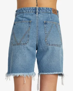 RVCA CRAWFORD LONG SHORT DENIM SHORTS 90S Blue Outlet