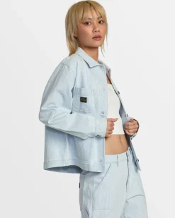 RVCA DAYSHIFT CHORE JACKET Blue Hickory Clearance