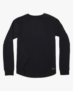 RVCA DAYSHIFT LONG SLEEVE THERMAL SHIRT Black New