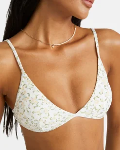 RVCA DITSY RIB TRI BIKINI TOP Whisper White Hot