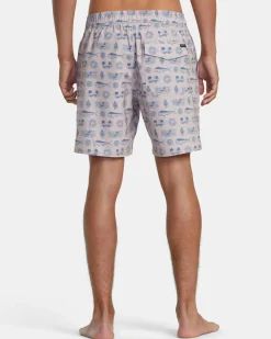 RVCA DORADO ELASTIC WAIST BOARDSHORTS 17'' Pale Mauve Sale