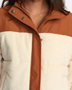 RVCA EEZEH PEAASY PUFFER JACKET Mocha Bisque Outlet