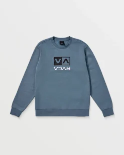 RVCA FLIPPED BOX CREW SWEATSHIRT Industrial Blue Best