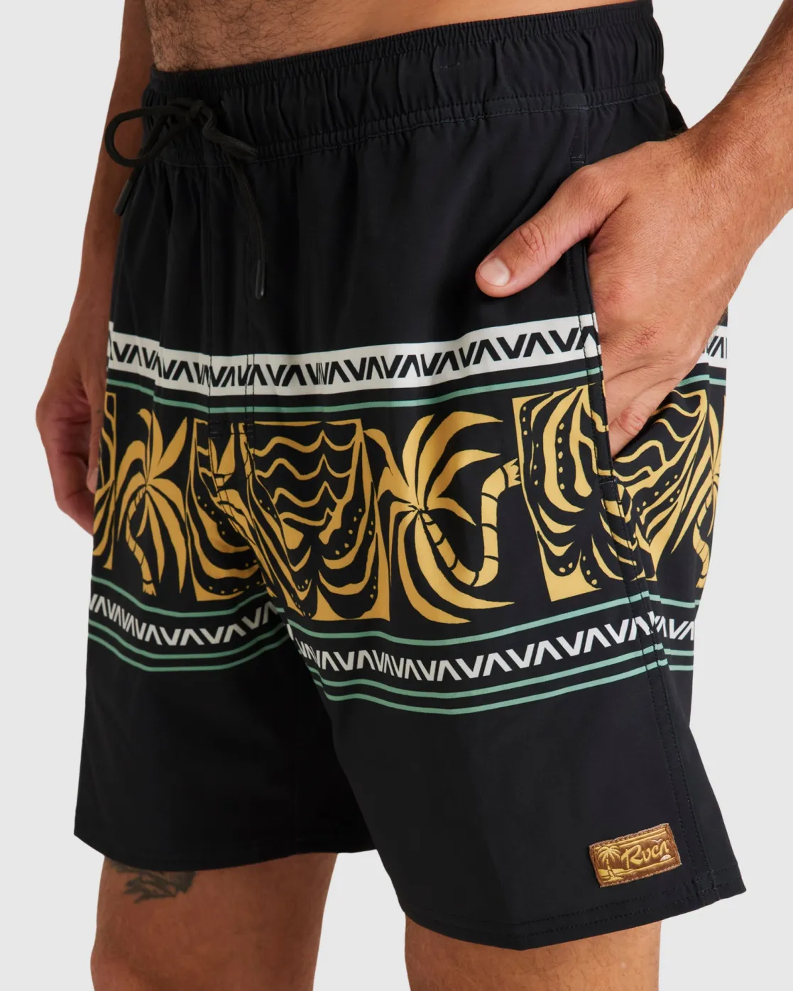 RVCA FRONDS DIVIDE ELASTIC Black Sale
