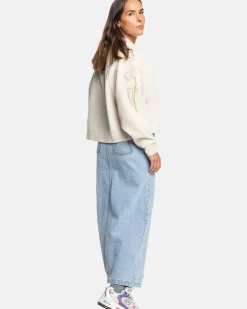 RVCA GABRIELLE MONCEAUX CREWNECK SWEATSHIRT Ecru Sale