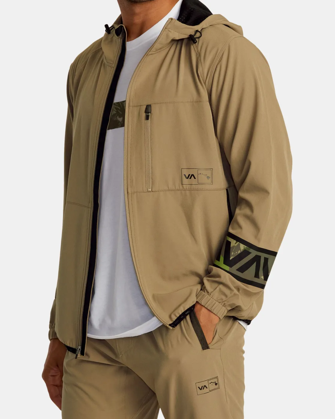 RVCA HAWAII FULL ZIP JACKET Dark Khaki Discount