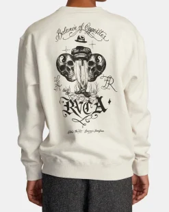 RVCA INVISIBLE MAN CREWNECK SWEATSHIRT Oatmeal Heather Best