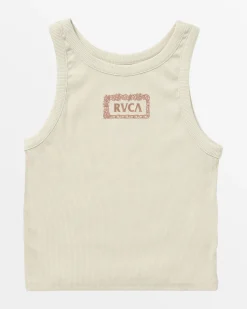 RVCA ISLAND LEI CROPPED TANK TOP Latte Online