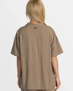 RVCA MASON BUTTON DOWN SHIRT Dark Khaki Outlet