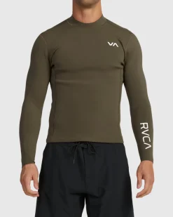 RVCA 2MM BALANCE BACK ZIP WETSUIT JACKET Olive