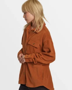 RVCA POLAR BIRDIE SHACKET OVERSHIRT Mocha Bisque Sale