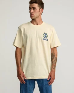 RVCA SERPENT SHORT SLEEVE TEE Silver Bleach New
