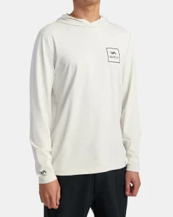 RVCA SURF SHIRT HOODIE HOODED SURF TEE Slate Blue Hot