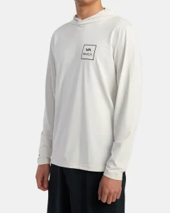 RVCA SURF SHIRT HOODIE HOODED SURF TEE Slate Blue Hot