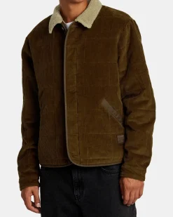 RVCA SURPLUS SHERPA PUFFER JACKET Chocolate New