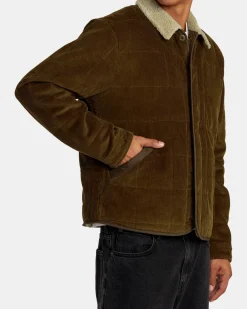 RVCA SURPLUS SHERPA PUFFER JACKET Chocolate New