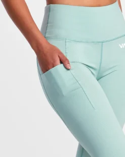 RVCA VA ESSENTIAL HIGH WAIST LEGGINGS Green Haze New