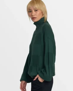 RVCA VINEYARD TURTLENECK SWEATER Pineneedle Clearance