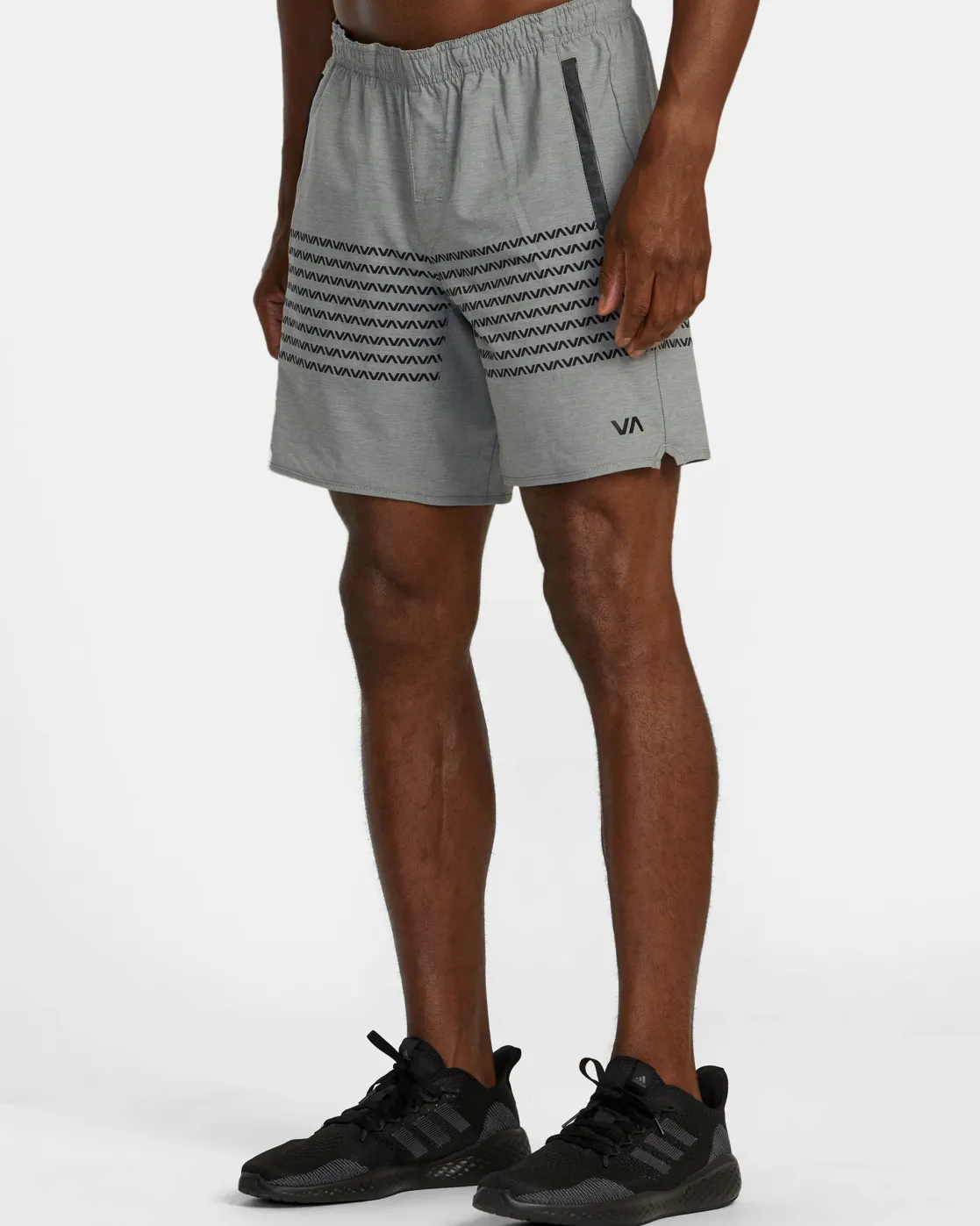 RVCA YOGGER STRETCH 17" ATHLETIC SHORTS Heather Grey Va Band Best