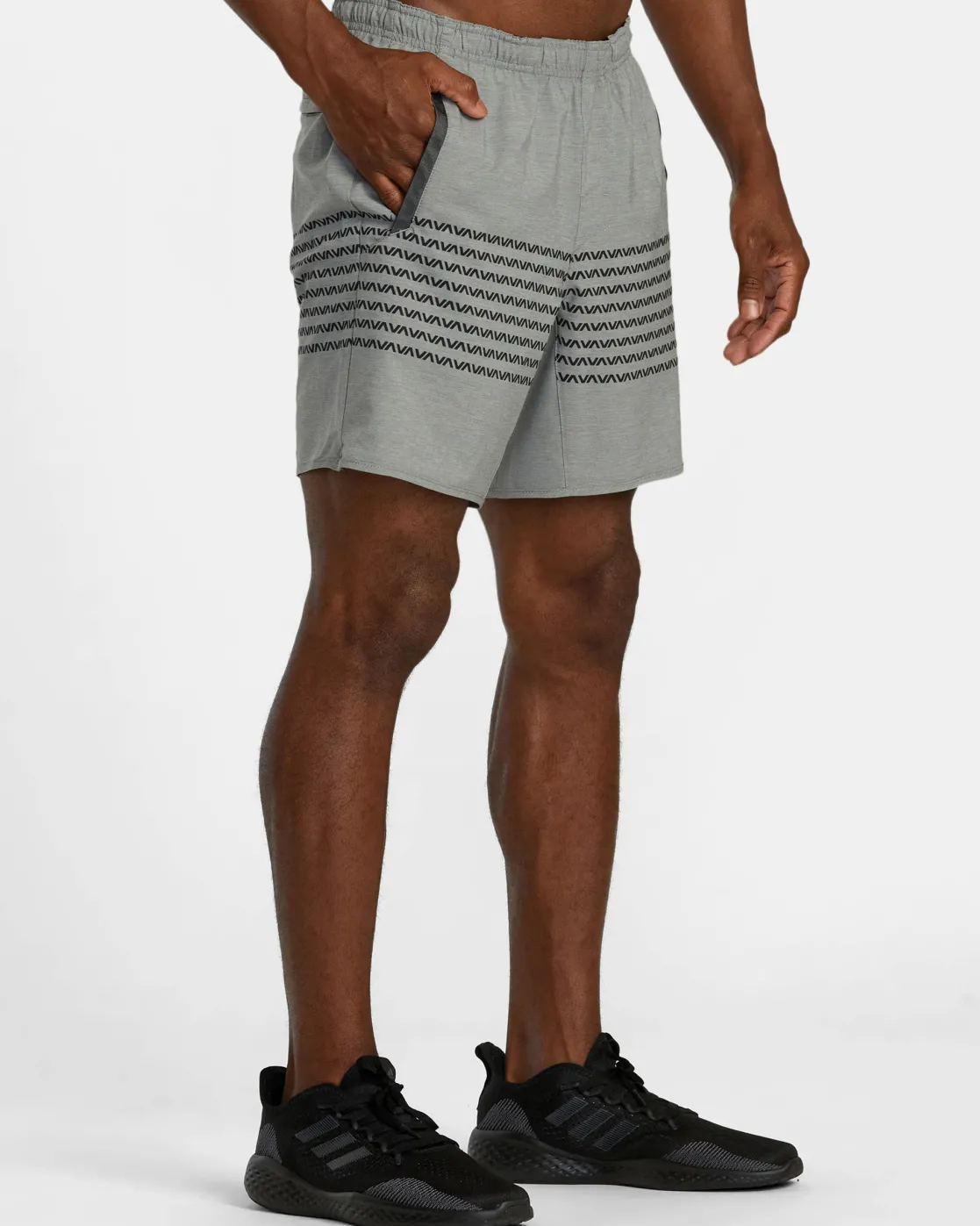 RVCA YOGGER STRETCH 17" ATHLETIC SHORTS Heather Grey Va Band Best