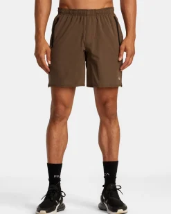 RVCA YOGGER STRETCH 17" ATHLETIC SHORTS Mocha