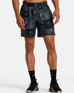 RVCA YOGGER STRETCH 17" ATHLETIC SHORTS All Brand Acid Trip