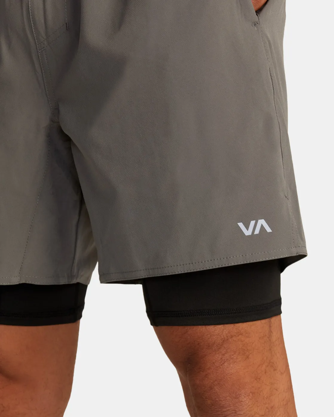 RVCA YOGGER TRAIN 2-IN-1 17" WORKOUT SHORTS Graphite