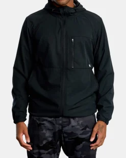 RVCA YOGGER ZIP-UP HOODED JACKET II Black Discount