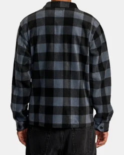 RVCA YUKON HI PILE FLEECE SHIRT JACKET Garage Blue Online